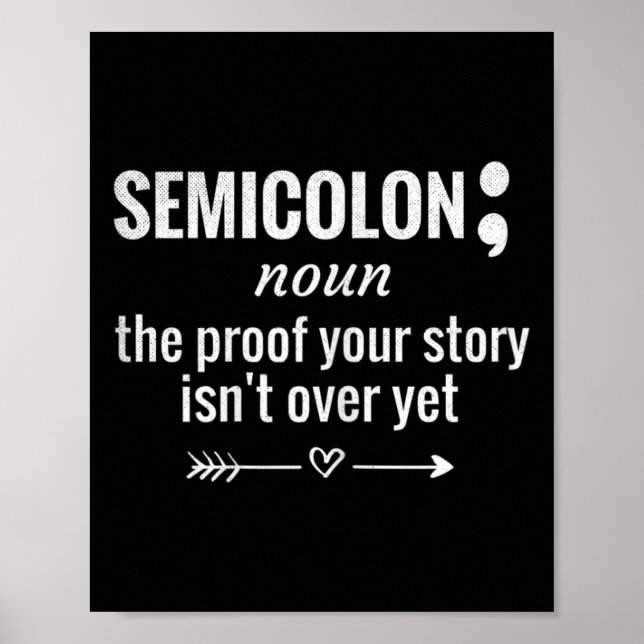 Poster Définition Semicolon de sensibilisation Prévention (Devant)