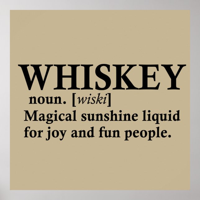 Poster définition whisky whisky amusant citations (Devant)