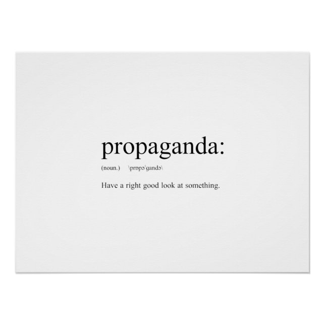 Poster Définitions de mots amusants : Propagande (Devant)