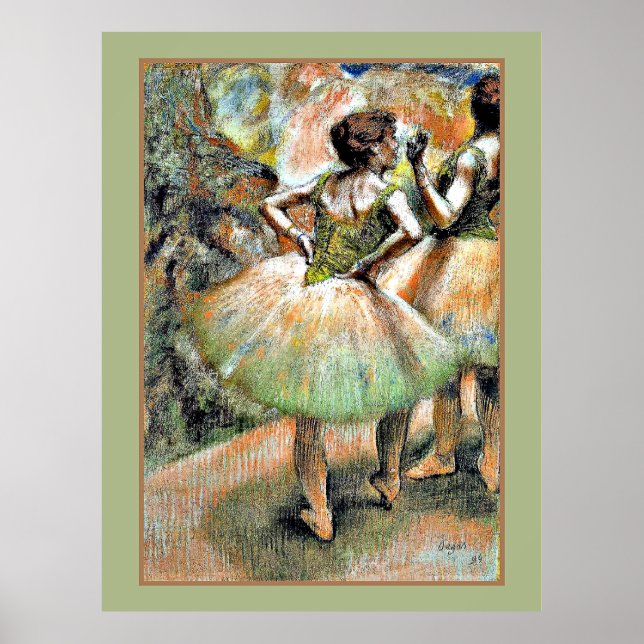 Poster Degas - Danseurs rose et vert (Devant)