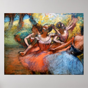 Poster Degas - Quatre Ballerinas Sur L'Étape 1890