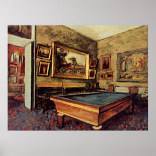 Poster Degas - Salle Billard, peinture populaire,