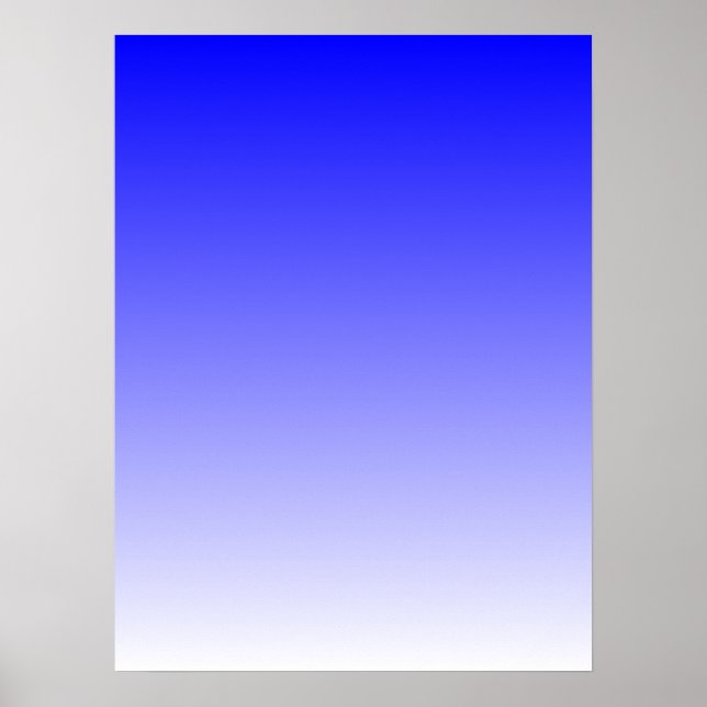 Poster Dégradé bleu à blanc (Devant)