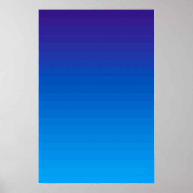 Poster dégradé bleu | lignes horizontales | bandes | (Devant)