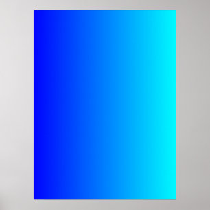 Poster Dégradé de bleu à aqua