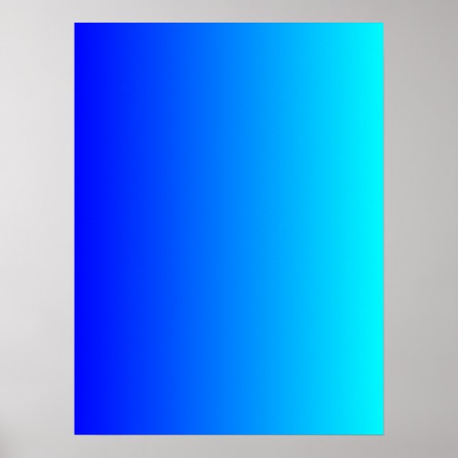 Poster Dégradé de bleu à aqua (Devant)