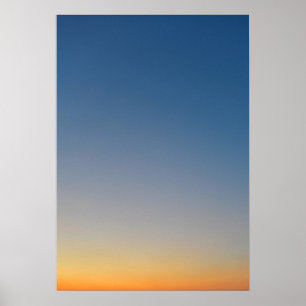Poster dégradé de soleil arrière - plan bleu orange ciel