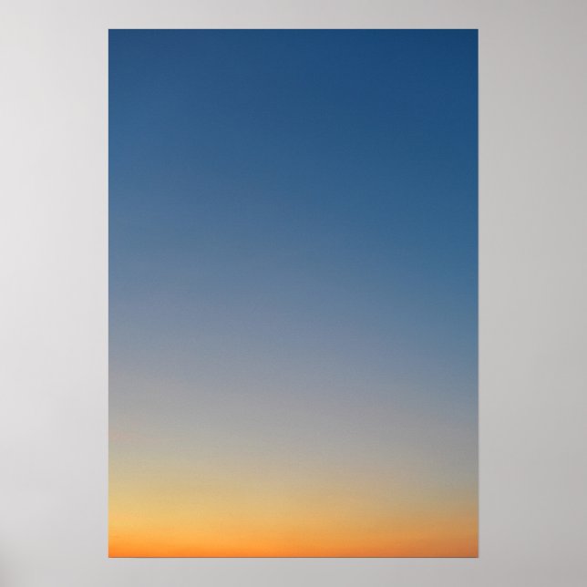 Poster dégradé de soleil arrière - plan bleu orange ciel (Devant)