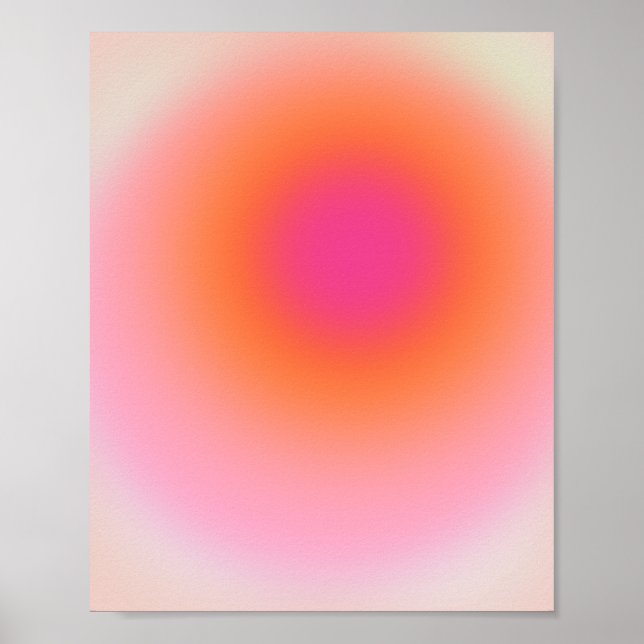 Poster Dégradé du lever du soleil - rose beige orange (Devant)