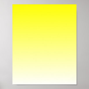 Poster Dégradé jaune à blanc