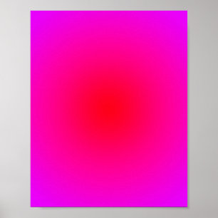 Poster Dégradé radial rouge magenta