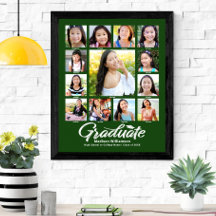 Dégradé vert K–12 Script Collage photo Moderne