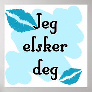 Poster Degré d'elsker de Jeg - Norvégien - amour d'I