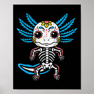 Poster Déguisement d'Axolotl squelette Halloween garçons