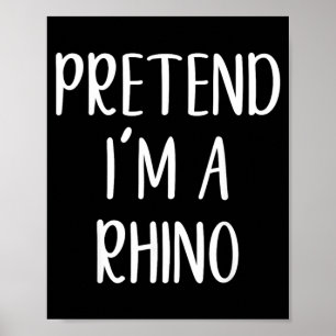 Poster Déguisement de rhinocéros prétendu Halloween drôle