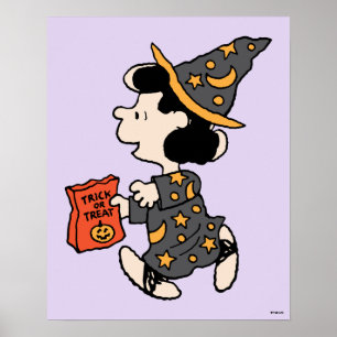 Poster Déguisement de sorcière Lucy Peanuts Halloween