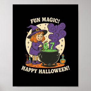 Poster Déguisement drôle de sorcière Halloween 6 7 Mignon