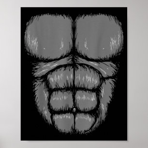 Poster Déguisement drôle d'Halloween Gorille Singe Ventre