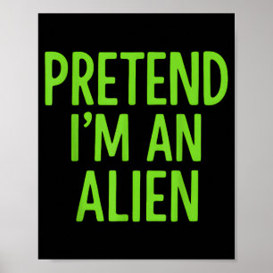Poster Déguisement drôle et paresseux d'alien pour Hallow