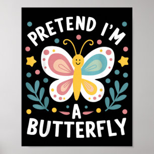 Poster Déguisement drôle et paresseux de papillon pour Ha