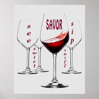 Poster Dégustation de vin Cinq S
