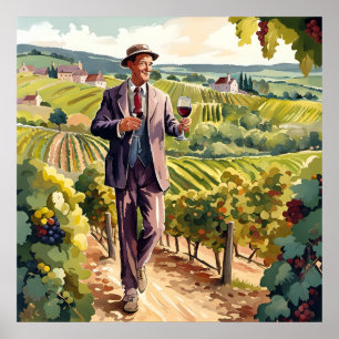 Poster Dégustation de vin en Bourgogne Imprimer