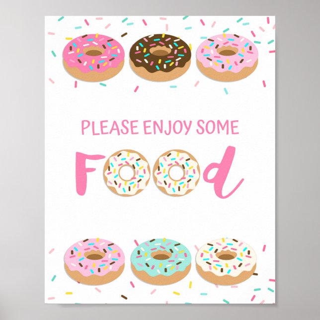 Poster Dégustez Un Peu De Nourriture Pink Donut Sprinkt P (Devant)