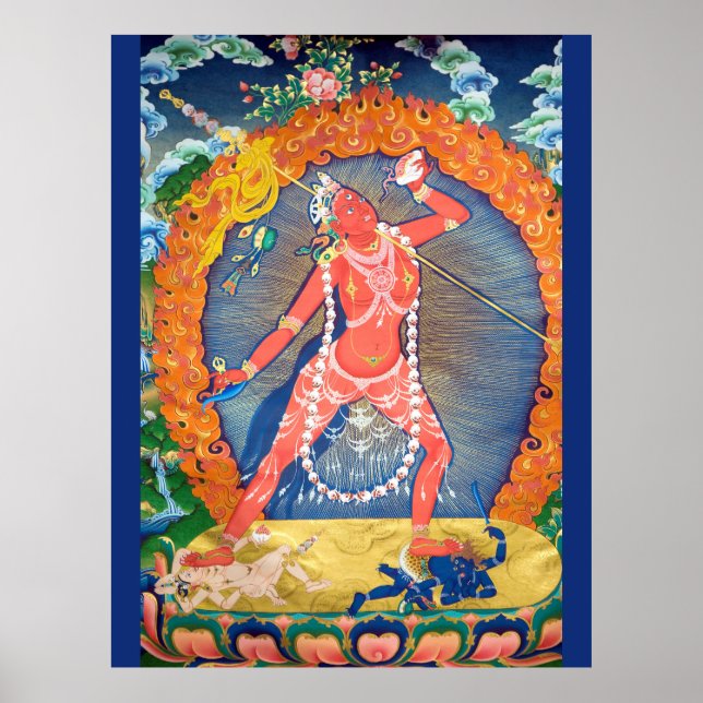 Poster Déité bouddhiste tibétaine de Vajrayogini (Devant)