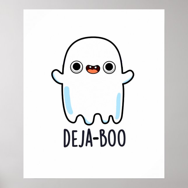 Poster Deja Boo Cute Halloween Ghost Pun (Devant)