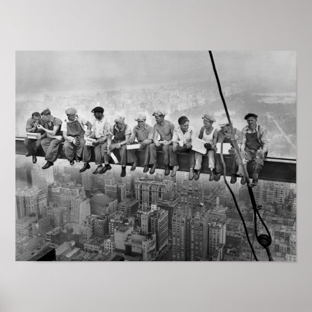 Poster Déjeuner au-dessus du gratte-ciel, photo 1932 (Devant)