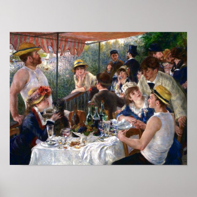 Poster Déjeuner de la fête nautique par Renoir (Devant)