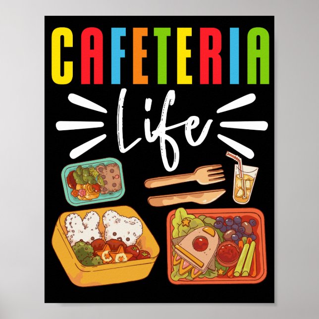 Poster Déjeuner Lady Cafétéria Vie Déjeuner Lady (Devant)