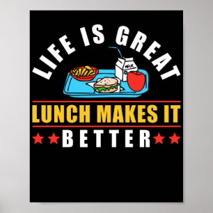 Poster Déjeuner Lady Life Est Grand Déjeuner Rend Ça Meil