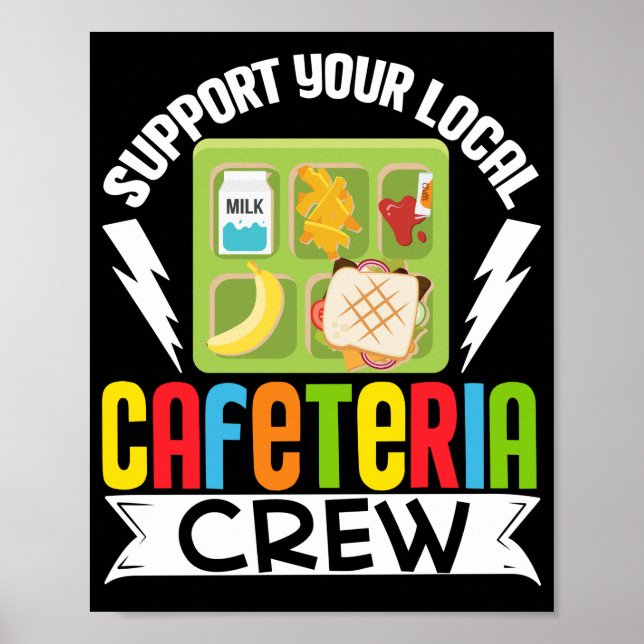 Poster Déjeuner Lady Support Votre Cafétéria Locale Crew  (Devant)