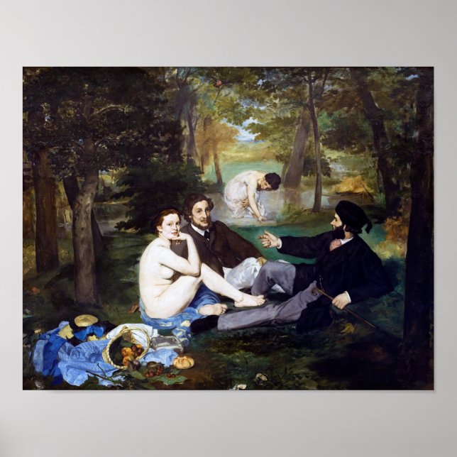 Poster Déjeuner sur l'herbe, Manet (Devant)