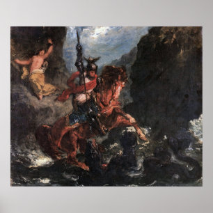Poster Delacroix - Angelika libérée ou Saint Georges