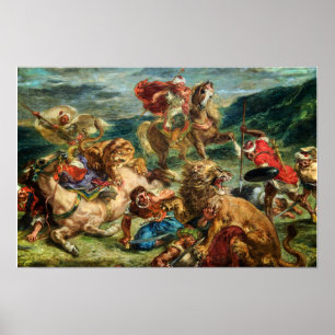 Poster Delacroix - Chasse au Lion