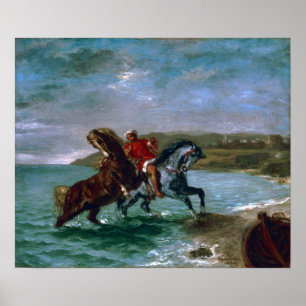 Poster Delacroix - Chevaux Sortant De La Mer