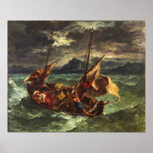 Poster Delacroix - Christ Sur La Mer De Galilée