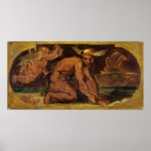 Poster Delacroix - Croquis Mercure Pour Le Salon De La Pa
