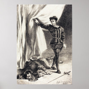 Poster Delacroix - Hamlet And The Body Of Polonius (Act …