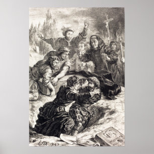 Poster Delacroix - Hamlet et Laertes dans la tombe d'Op…