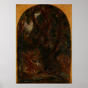 Poster Delacroix - Jacob Lutte Avec L'Ange