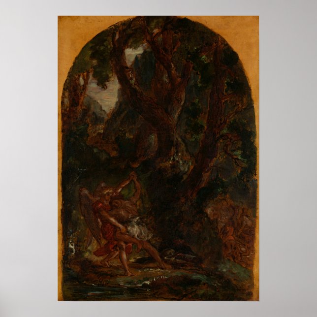 Poster Delacroix - Jacob Lutte Avec L'Ange (Devant)