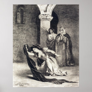 Poster Delacroix - La Chanson D'Ophélie (Acte IV Scène V)