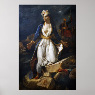Poster Delacroix - La Grèce Sur Les Ruines Du Missolonghi