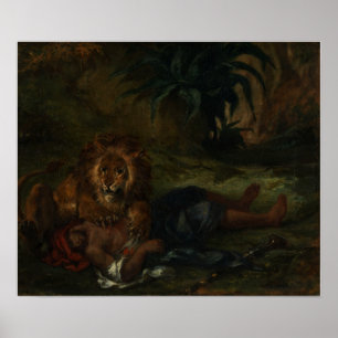 Poster Delacroix - Lion Dévorant Un Arabe 1847