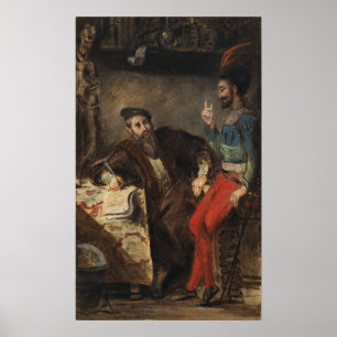 Poster Delacroix - Méphistophélès apparaissant à Faust