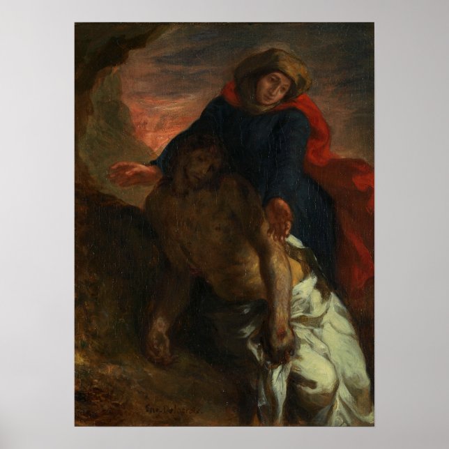 Poster Delacroix - Pieta 1850 (Devant)