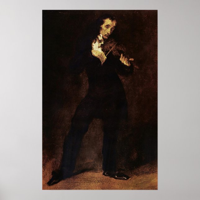 Poster Delacroix - Portrait De Paganini (Devant)